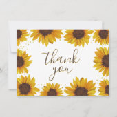 Rustieke Zonnebloem Herfst Vrijgezellenfeest Dank Bedankkaart (Voorkant)