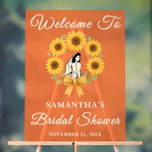 Rustieke Zonnebloem Herfst Vrijgezellenfeest Welko Acryl Bord (Neutraal)