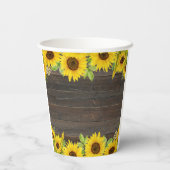 Rustieke Zonnebloem Highland Koe Baby shower Papieren Bekers (Achterkant)