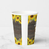 Rustieke Zonnebloem Highland Koe Baby shower Papieren Bekers (Rechts)