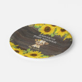 Rustieke Zonnebloem Highland Koe Baby shower Papieren Bordje (Gekanteld)