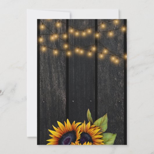 Rustieke zonnebloem housewarming party uitnodiging (Achterkant)