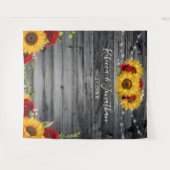 Rustieke Zonnebloem Hout Bruiloft Achtergrond Tape Wandkleed (Voorkant (horizontaal))