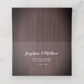 Rustieke Zonnebloem Hout Bruiloft Plaatskaartje (Binnenkant ongevouwen)