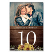 Rustieke Zonnebloem Hout Foto Kaart (Achterkant)