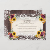 Rustieke Zonnebloem Hout Herfst RSVP behuizing Kaa (Voorkant / Achterkant)