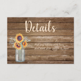 Rustieke Zonnebloem Hout Land Detail Informatie Informatiekaartje