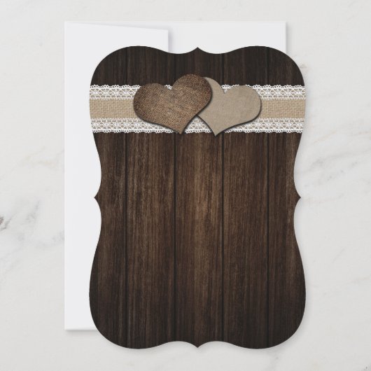 Rustieke Zonnebloem Hout String Lights Wedding Kaart (Achterkant)