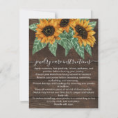 Rustieke Zonnebloem Hout Waterverf Sieraden Care K Notitiekaartje (Voorkant)