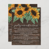 Rustieke Zonnebloem Hout Waterverf Sieraden Care K Notitiekaartje (Voorkant / Achterkant)