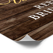 Rustieke zonnebloem houten bruiloft Welcome bord Poster (Hoek)