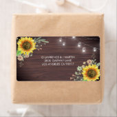 Rustieke Zonnebloem Houten Kruik Lichten Bruiloft Etiket (Insitu)