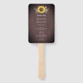 Rustieke Zonnebloem Houten Kruik Lichten Bruiloft  Handwaaier (Achterkant)