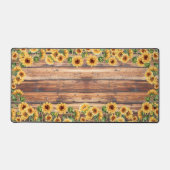 Rustieke zonnebloem houten plank bureaumat (Voorkant)
