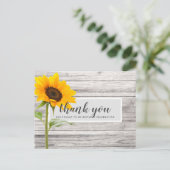 Rustieke Zonnebloem Houten Verjaardag Bedankt Briefkaart (Staand voorkant)