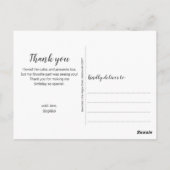 Rustieke Zonnebloem Houten Verjaardag Bedankt Briefkaart (Achterkant)