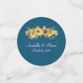 Rustieke Zonnebloem Huwelijk Aangepast Persoonlijk Confetti (Kleine voorkant)