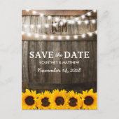 Rustieke Zonnebloem Huwelijk Opslag Kaart (Voorkant)