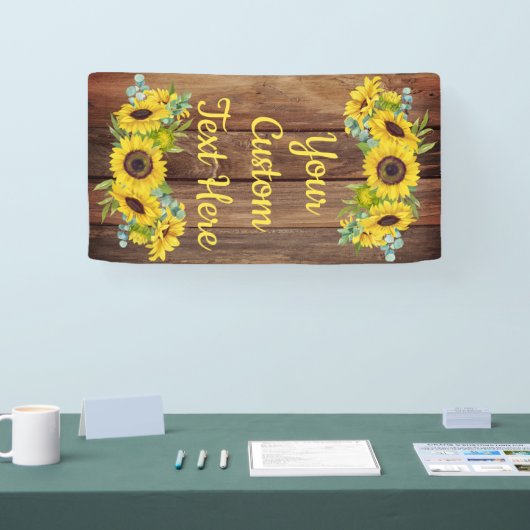 Rustieke Zonnebloem Jubileumfeest Fotobooth Prop Spandoek (Beurs)