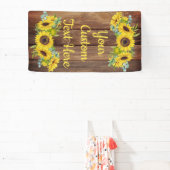 Rustieke Zonnebloem Jubileumfeest Fotobooth Prop Spandoek (Insitu)