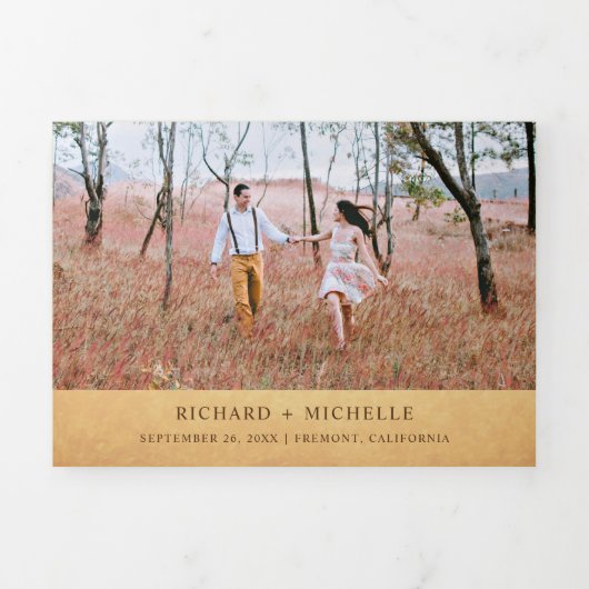 Rustieke Zonnebloem Kaars Lantaarn Alles in Een Br Drieluik Uitnodiging (Cover)