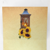 Rustieke Zonnebloem Kaars Lantaarn Alles in Een Br Drieluik Uitnodiging (Binnenzijde eerst)