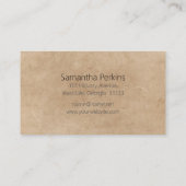 Rustieke Zonnebloem Kalligrafie Handgemaakte Kraft Visitekaartje (Achterkant)