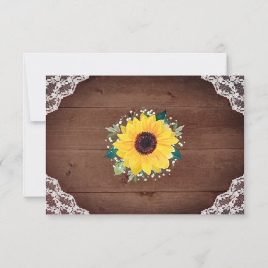 Rustieke Zonnebloem Kant Babys Breath Lights Bruil Save The Date (Achterkant)