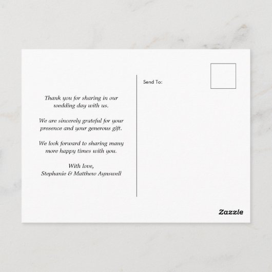 Rustieke zonnebloem kant bruiloft foto dank u briefkaart (Achterkant)