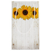 Rustieke Zonnebloem Kant & Burlap Gift Bag Klein Cadeauzakje (Achterkant)