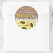 Rustieke zonnebloem kant dank u label (Tas)