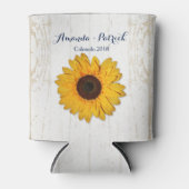 Rustieke Zonnebloem Kant en Burlap Koelbox Favor. Blikjeskoeler (Voorkant)