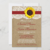 Rustieke Zonnebloem, Kraft & Lace Bruidsmeisjestoe Kaart (Voorkant)