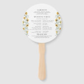 Rustieke Zonnebloem Krans Herfst Trouwprogramma Handwaaier (Achterkant)