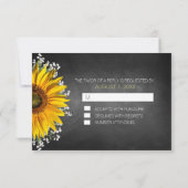 Rustieke Zonnebloem krijtbord RSVP (Achterkant)