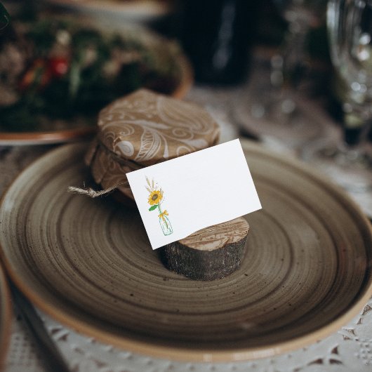 Rustieke Zonnebloem Land Bloemen Bruiloft Party Plaatskaartje