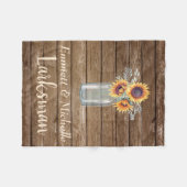 Rustieke Zonnebloem Land Mason Jar Bloemen Barnyar Fleece Deken (Voorkant (Horizontaal))