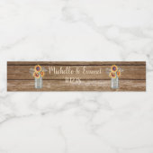 Rustieke Zonnebloem Land Water Fles Label Waterfles Etiket (Enkel label)