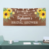 Rustieke Zonnebloem Lichten Hout Vrijgezellenfeest Spandoek (Beurs)