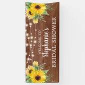 Rustieke Zonnebloem Lichten Hout Vrijgezellenfeest Spandoek (Verticaal)