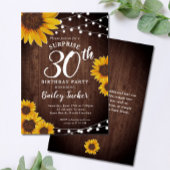 Rustieke Zonnebloem & Lichten Verrassing 30e Verja Kaart