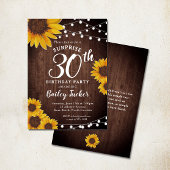 Rustieke Zonnebloem & Lichten Verrassing 30e Verja Kaart