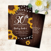 Rustieke Zonnebloem & Lichten Verrassing 30e Verja Kaart