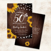 Rustieke Zonnebloem & Lichten Verrassing 50ste Ver Kaart
