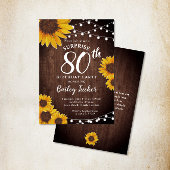 Rustieke Zonnebloem & Lichten Verrassing 80ste Ver Kaart
