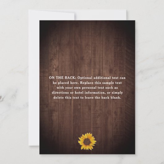 Rustieke Zonnebloem & Lichten Verrassing 90ste Ver Kaart (Achterkant)