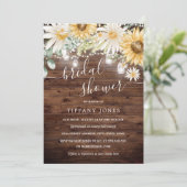 Rustieke Zonnebloem Lichten Vrijgezellenfeest Invi Kaart (Staand voorkant)