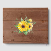 Rustieke Zonnebloem Lichtsnoeren Houten Bruidsfees Gastenboek (Achterkant)