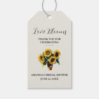 Rustieke Zonnebloem Liefde Bloeit Trouw Favor Cadeaulabel