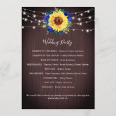 Rustieke Zonnebloem Lights Blauw Bloemen Border Br Programmakaart (Achterkant)